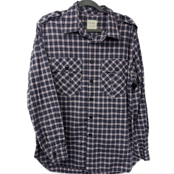 Billy Reid Men's Plaid Tabbed Shoulder Button Down Sz XXL Fit 2 - Picture 1 of 12